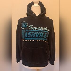 Dark Navy Blue Unisex Size Small Nashville Hoodie with Blue Accents